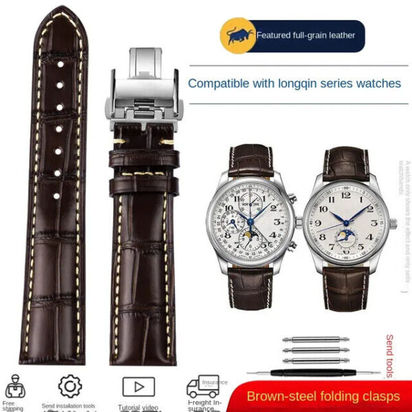 Genuine Leather Strap Band Fit for Longines Masters Collection L2/L3/L4 Watch