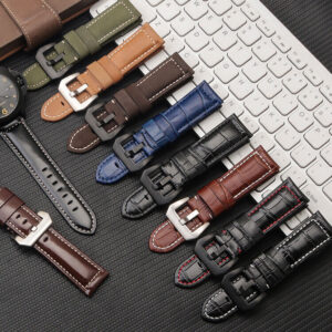 Panerai Replacement Strap Genuine leather Watch Band with Buckle 20 22 24 26mm