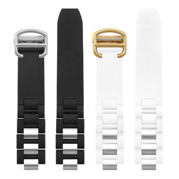 20x10mm Silicone Rubber Strap for Cartier 21 Chronoscaph Autoscaph Watch