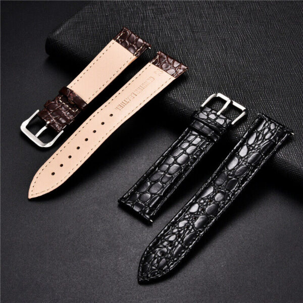 Custom Alligator Pattern Leather  Replacement Watch Bands Strap Width 16-24mm 3