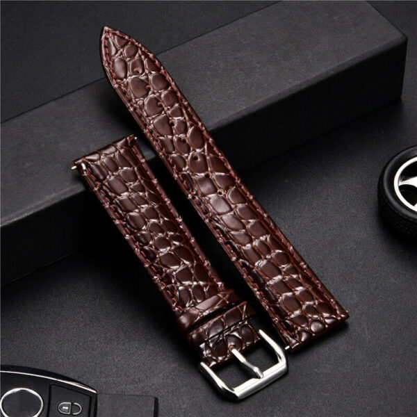 Custom Alligator Pattern Leather  Replacement Watch Bands Strap Width 16-24mm 3