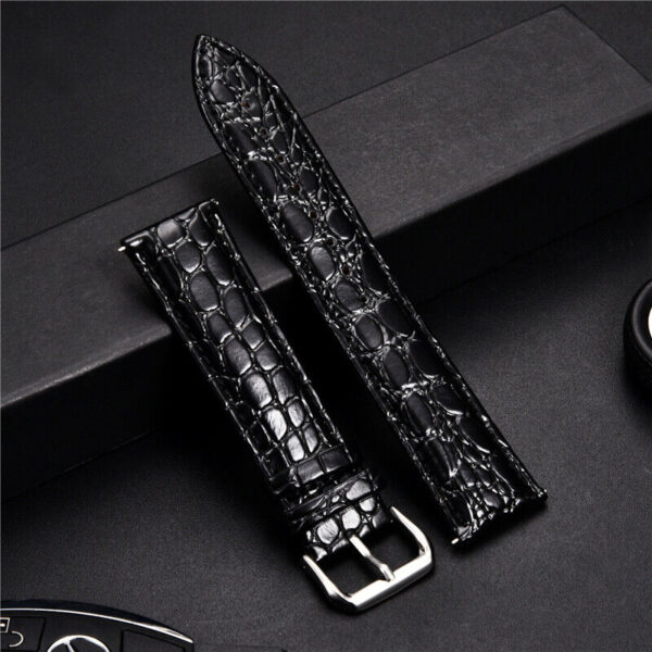 Custom Alligator Pattern Leather  Replacement Watch Bands Strap Width 16-24mm 3