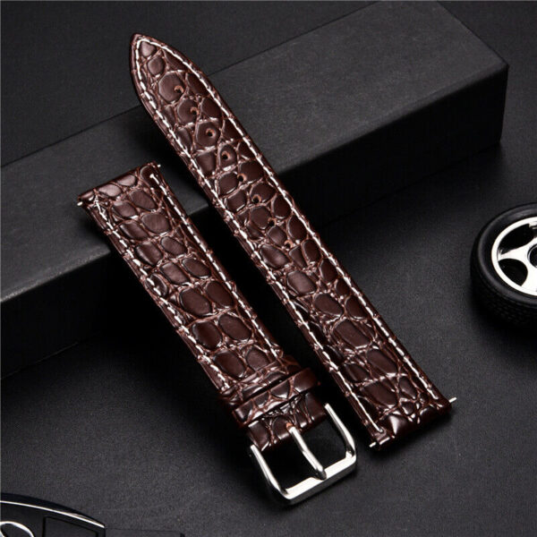 Custom Alligator Pattern Leather  Replacement Watch Bands Strap Width 16-24mm 3