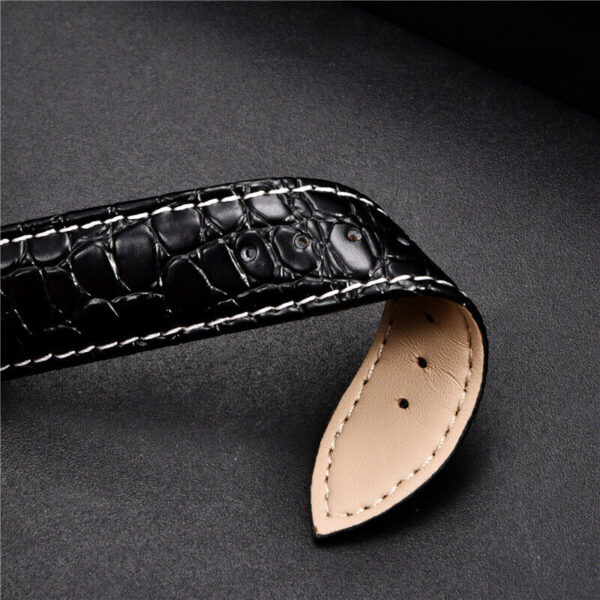 Custom Alligator Pattern Leather  Replacement Watch Bands Strap Width 16-24mm 3