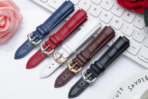 14-20mm Genuine Leather Strap for Cartier Ballon Bleu Watch Folding Buckle Clasp