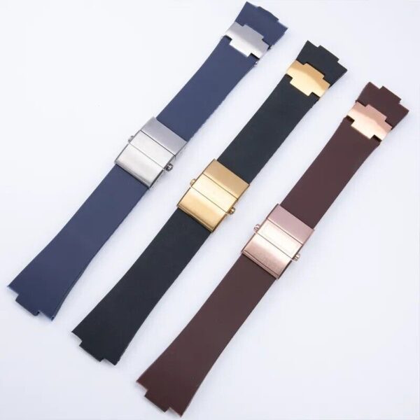 25x12mm Silicone Rubber Band Strap for Ulysse Nardin Marine Diver Watch