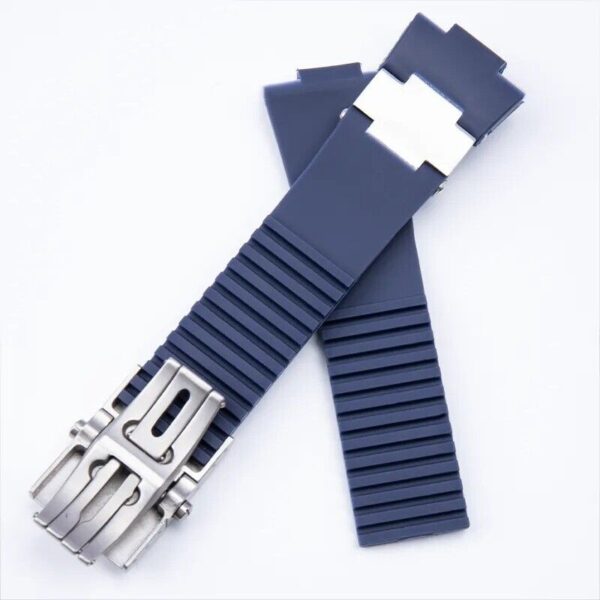 25x12mm Silicone Rubber Band Strap for Ulysse Nardin Marine Diver Watch