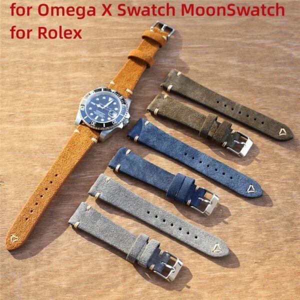 Leather Watch Strap for Omega x Swatch Speedmaster Moonswatch Watch Band 20 22mm