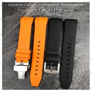 21/22mm Silicone Rubber Watch Band Strap for Tissot Seastar T120 Series Diver