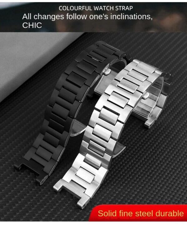 Stainless Steel Strap Bracelet fit for Cartier Pasha Series Watch Folding Buckle