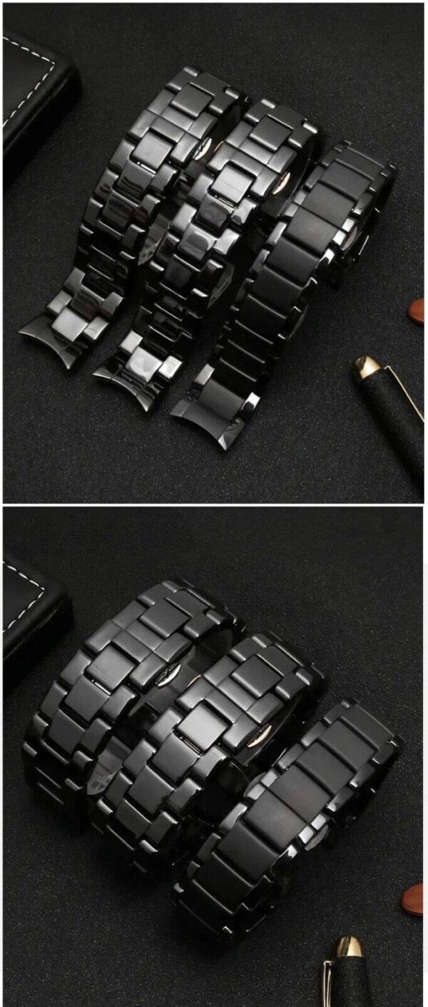 Ceramic & Stainless Steel Strap for Armani AR1451 AR1452 AR1400 AR1410 Watch