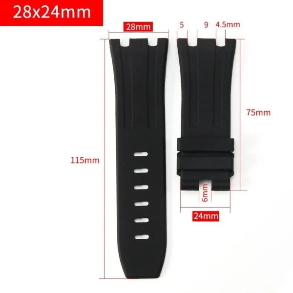 28mm Rubber Strap Band Fit for AP Audemars Piguet Royal Oak 15710 26470 Watch