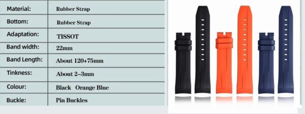 22mm Silicone Rubber Watch Band Strap for Tissot Seastar T120 Series Diver