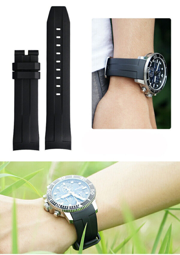 22mm Silicone Rubber Watch Band Strap for Tissot Seastar T120 Series Diver