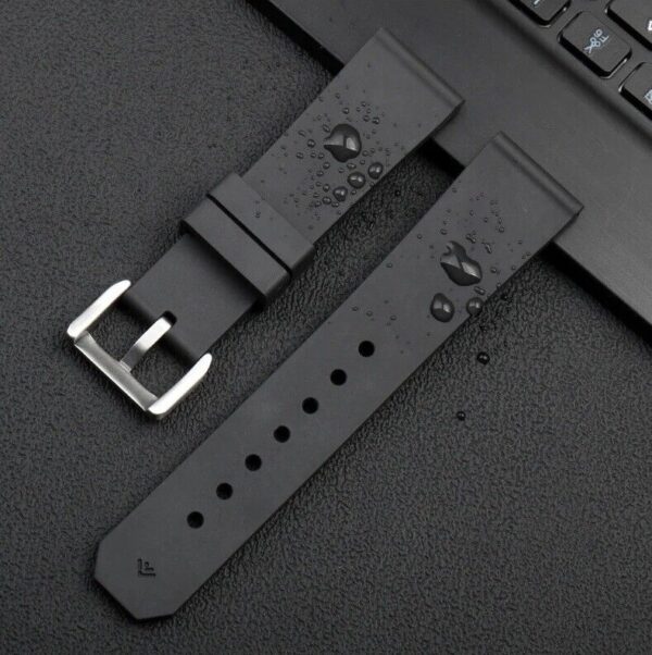 23/24mm Silicone Rubber Strap for Cartier Calibre Series Watch Buckle Clasp