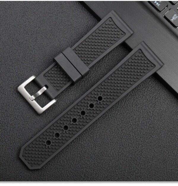 23/24mm Silicone Rubber Strap for Cartier Calibre Series Watch Buckle Clasp