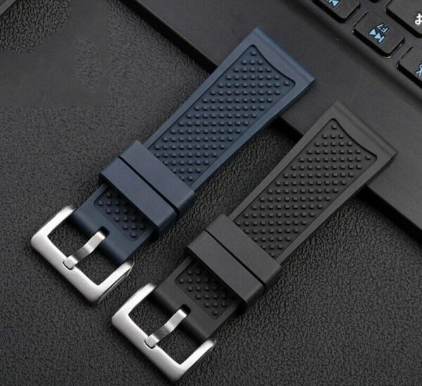 23/24mm Silicone Rubber Strap for Cartier Calibre Series Watch Buckle Clasp