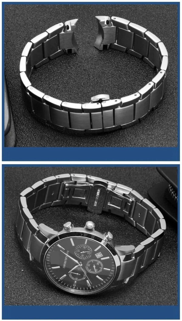 22mm Stainless Steel Watch Bracelet Strap for Armani AR2452 AR2453 AR2448