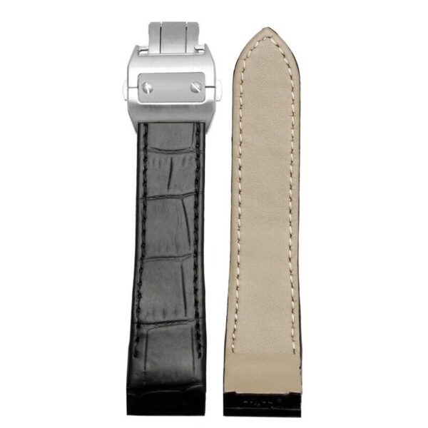 20/23mm Genuine Leather Strap for Cartier Santos 100 Watch Folding Buckle