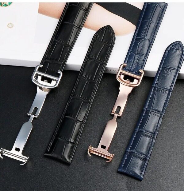 16/18/20mm Genuine Leather Strap for Cartier Tank Solo Watch Folding Buckle