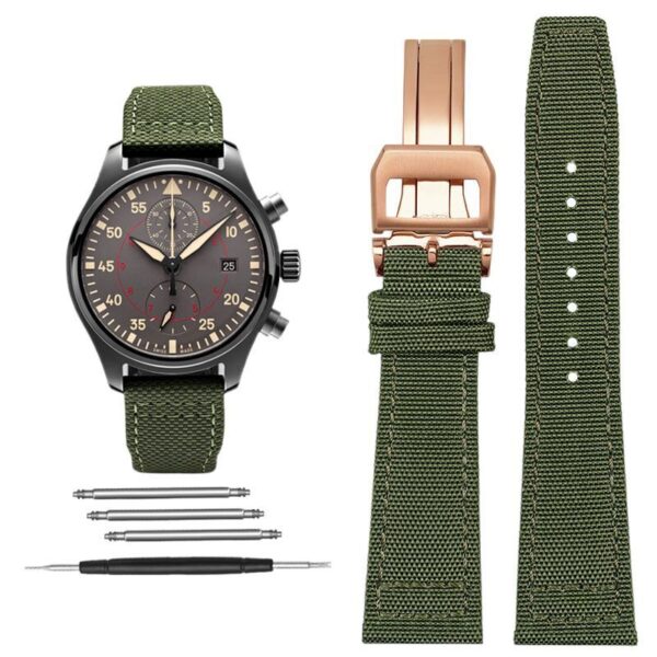 Replacement Canvas Strap fit  for IWC PILOT Watch Band  20mm 21mm 22mm