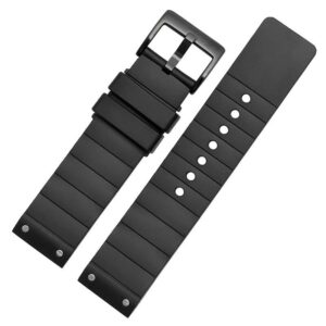 23mm Silicone Rubber Strap for Cartier Santos 100 Watch Butterfly Buckle