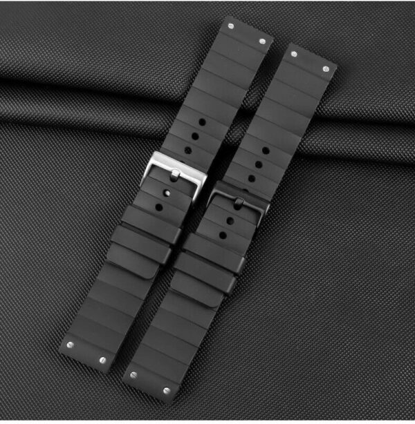 23mm Silicone Rubber Strap for Cartier Santos 100 Watch Butterfly Buckle