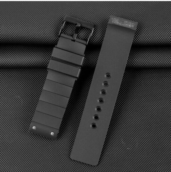 23mm Silicone Rubber Strap for Cartier Santos 100 Watch Butterfly Buckle