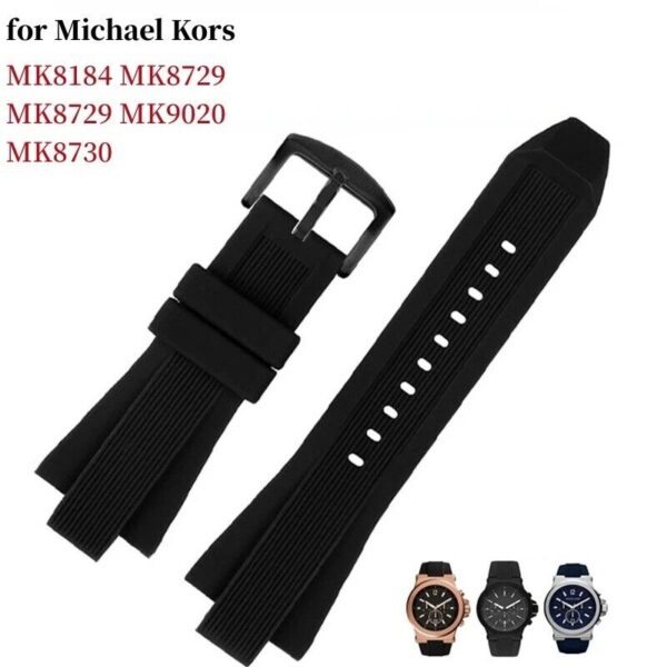 29x13mm Silicone Rubber Watch Band Strap Fit for Michael Kors