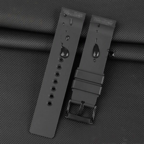 23mm Silicone Rubber Strap for Cartier Santos 100 Watch Butterfly Buckle