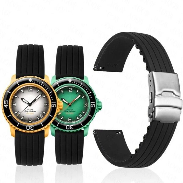 22mm Rubber Strap for Blancpain X Swatch/Fifty Fathoms/Five Oceans Watch