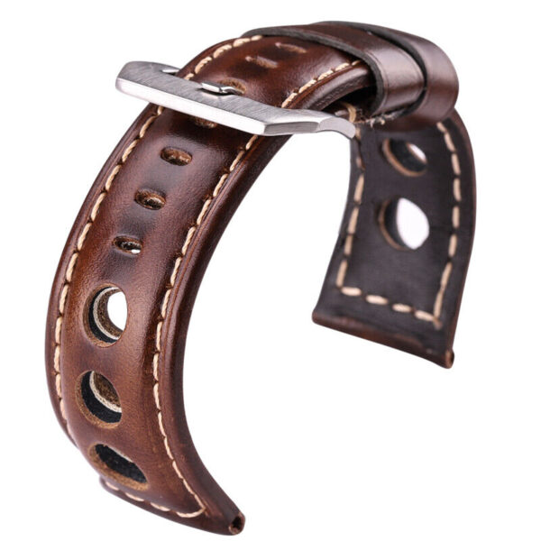 Genuine Oil Wax Cowhide Leather Men’s Watch Strap 20mm 22mm 24mm  Band