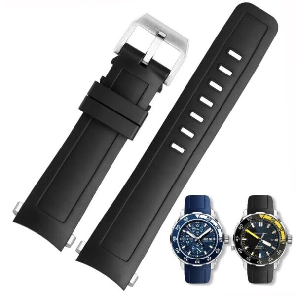 22mm Silicone Rubber Strap Band Fit for IWC Aquatimer Watch Quick-Release System