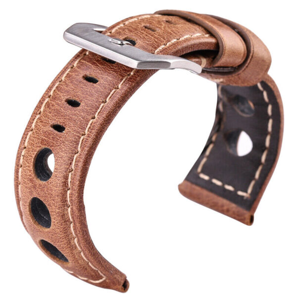 Genuine Oil Wax Cowhide Leather Men’s Watch Strap 20mm 22mm 24mm  Band