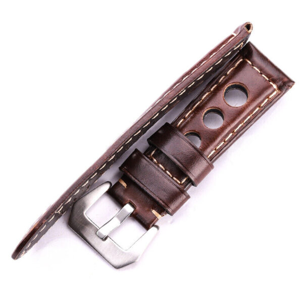 Genuine Oil Wax Cowhide Leather Men’s Watch Strap 20mm 22mm 24mm  Band