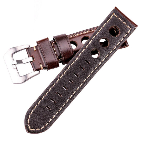 Genuine Oil Wax Cowhide Leather Men’s Watch Strap 20mm 22mm 24mm  Band