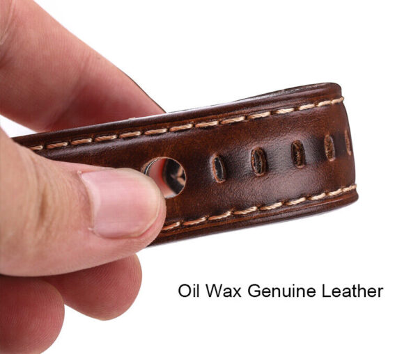 Genuine Oil Wax Cowhide Leather Men’s Watch Strap 20mm 22mm 24mm  Band