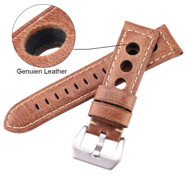 Genuine Oil Wax Cowhide Leather Men’s Watch Strap 20mm 22mm 24mm  Band