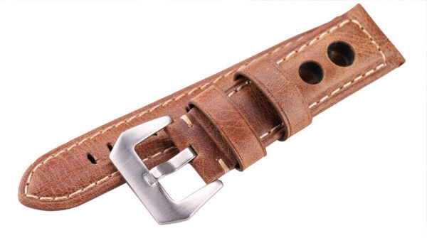 Genuine Oil Wax Cowhide Leather Men’s Watch Strap 20mm 22mm 24mm  Band