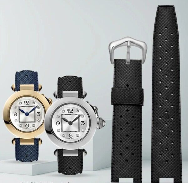 20/22mm Breathable Rubber Strap for Cartier Pasha Series Watch Band