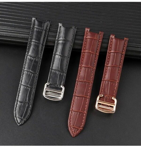 18-21mm Genuine Leather Strap for Cartier Pasha Series Watch Folding Buckle