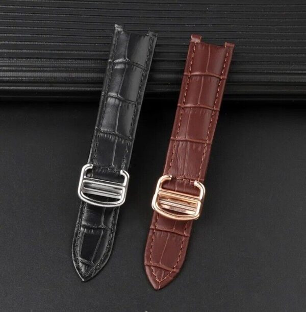 18-21mm Genuine Leather Strap for Cartier Pasha Series Watch Folding Buckle