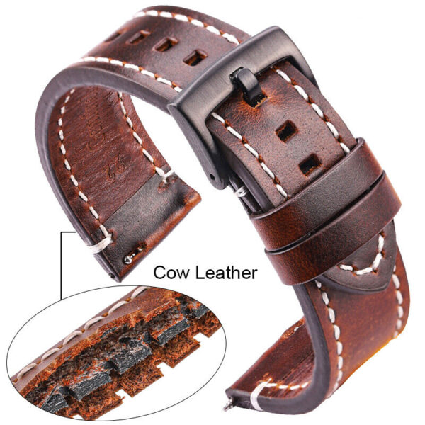 Genuine Cowhide Leather Men’s Watch Strap 18mm 20mm 22mm 24mm  Band