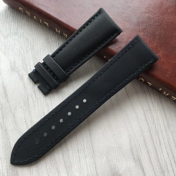 23mm Canvas & Leather Strap Band for Blancpain Fifty Fathoms 5000/5015 Watch