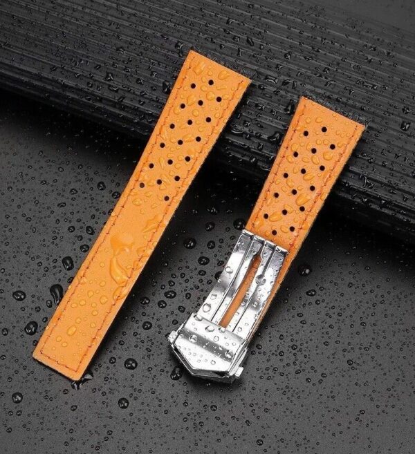 22mm Breathable Genuine Leather Strap Band Fit TAG Heuer Monaco Watch