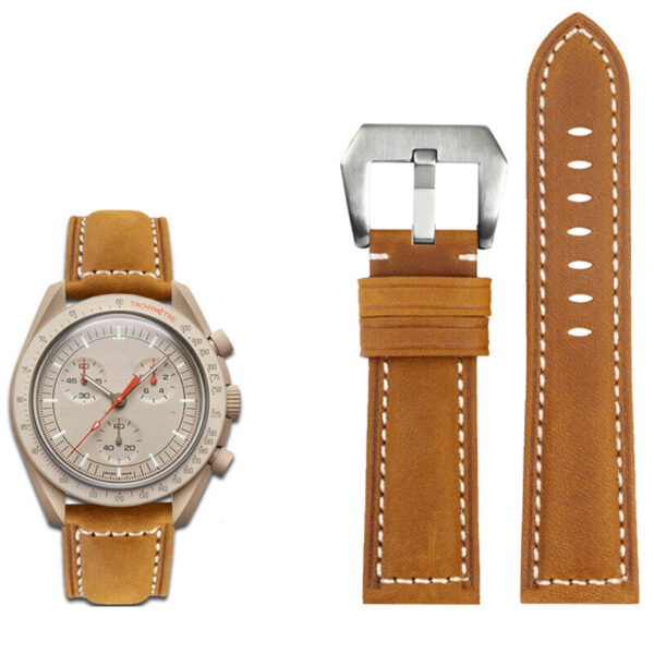 Leather Watch Band For 20 mm Omega Moonswatch  Strap Replacement Moon Jupiter