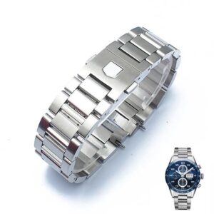 22mm Stainless Steel Bracelet Watch Strap Band Fit For Tag Heuer Watch