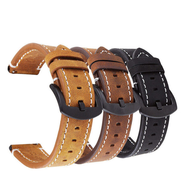 Genuine Retro Calf Leather Men’s Watch Strap 18mm 20mm 22mm 24mm Band