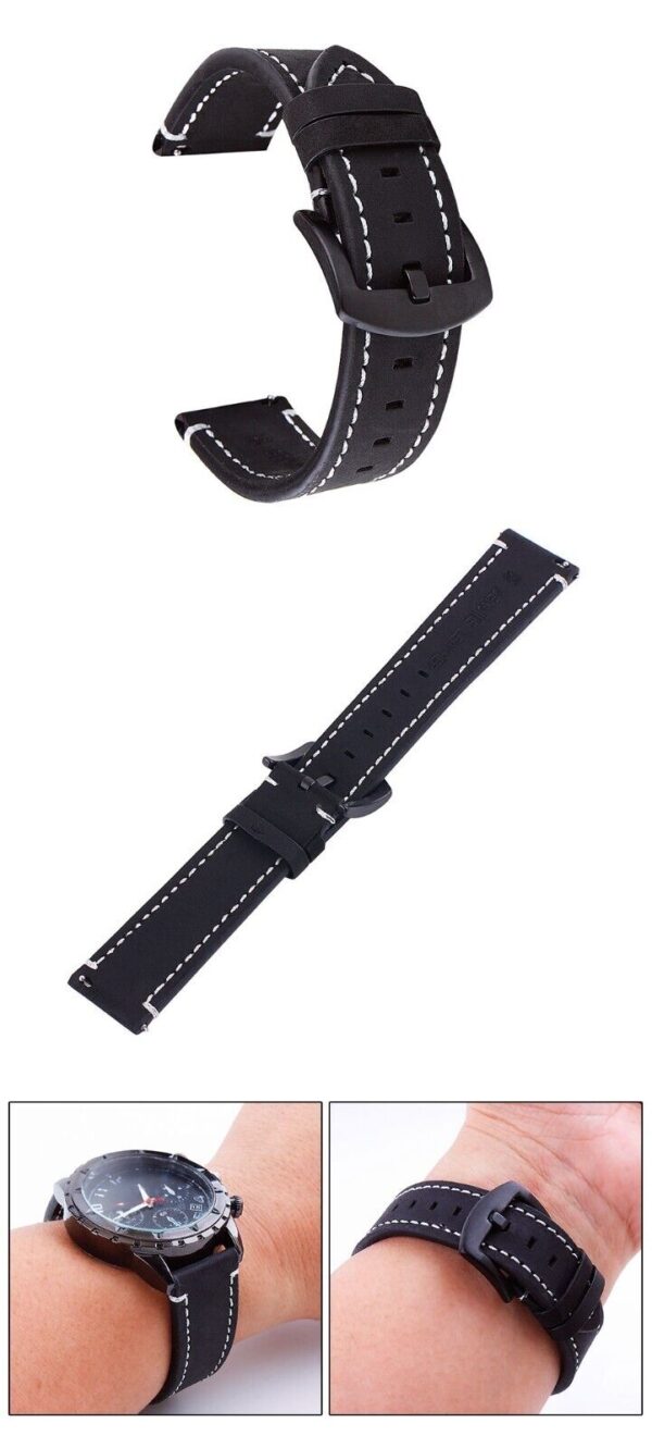 Genuine Retro Calf Leather Men’s Watch Strap 18mm 20mm 22mm 24mm Band