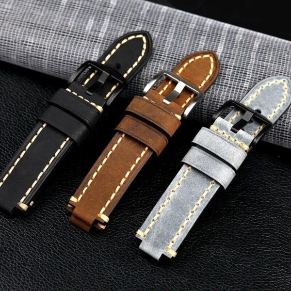 24x11mm Genuine Cowhide Leather Band Strap fit for Oris Aquis Diver Watch